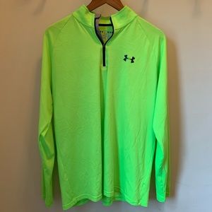 Dayglow lime green UA quarter zip